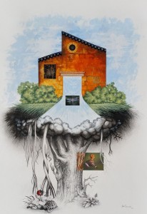 M.rossomando -Casa - Tecnica mista su cartoncino - 70x100 - 2017