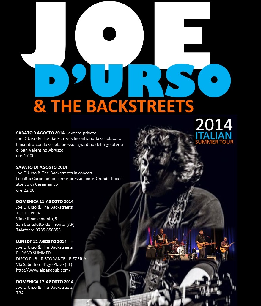 Joe D’Urso torna in Italia