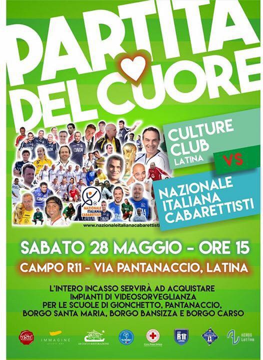 Sabato 28 Maggio a Latina la Partita del Cuore