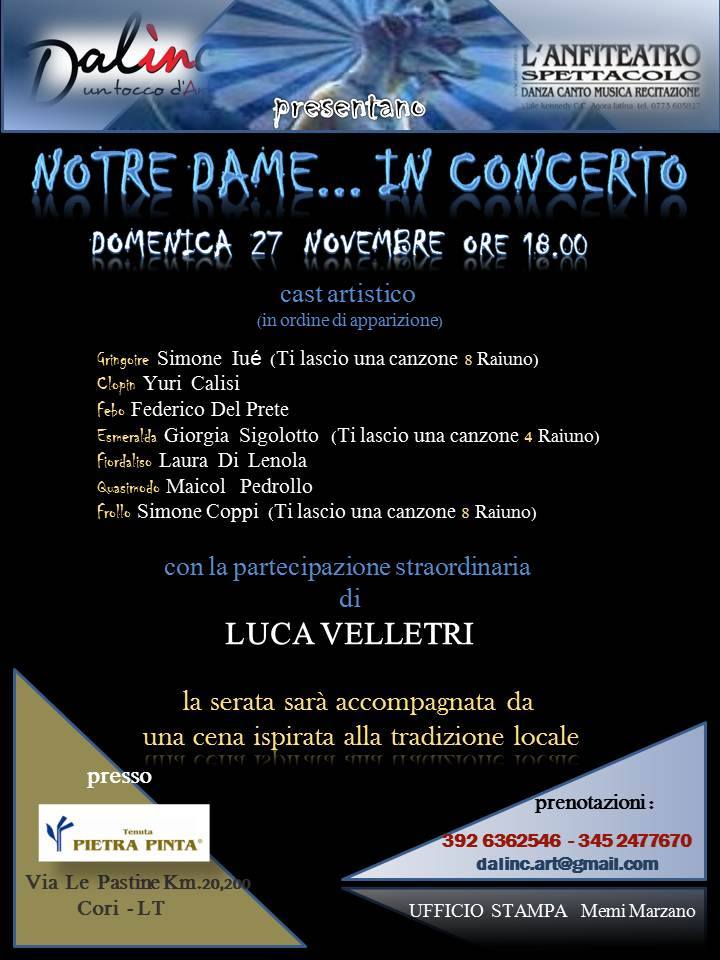 Domenica Notre-Dame … in concerto a Cori