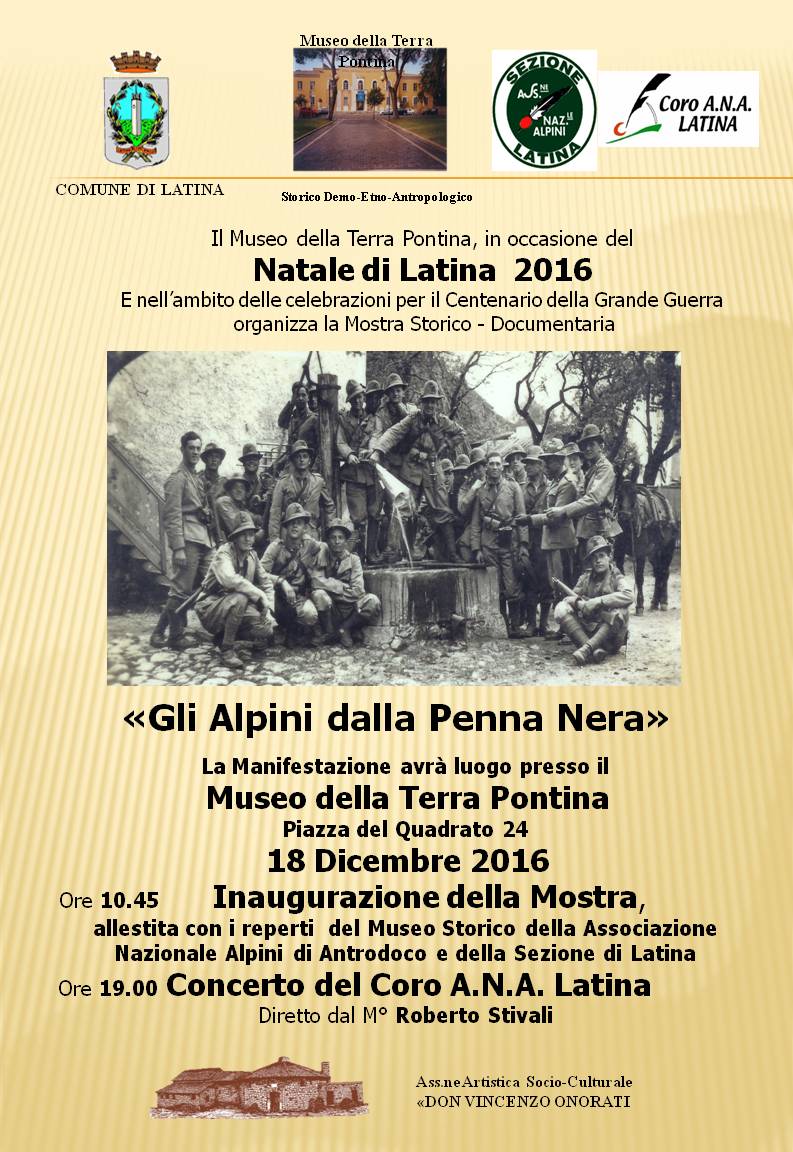 “L’Alpino dalla Penna Nera” in mostra al  Museo della Terra Pontina