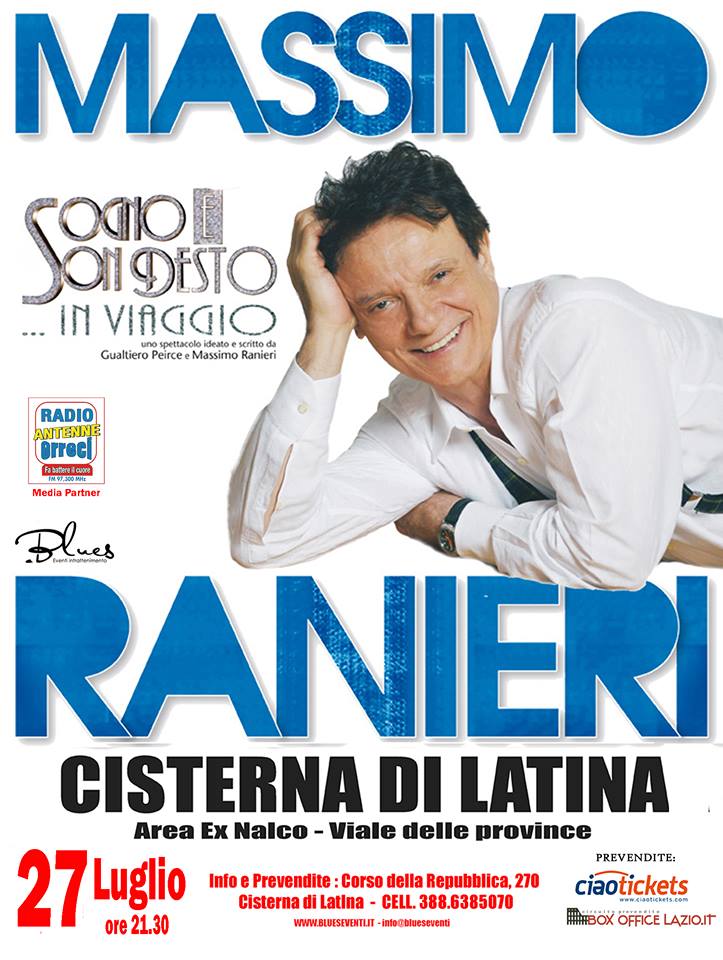 Cisterna: Massimo Ranieri  rinvia il concerto al 27 Luglio