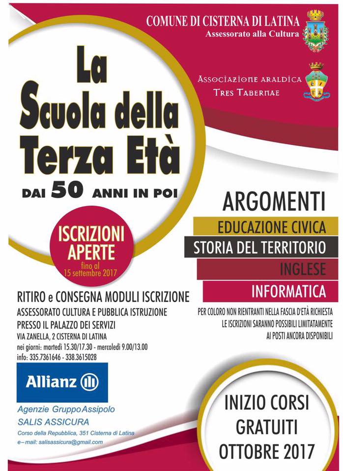 Cisterna: Lezioni gratuite dai 50 anni in poi