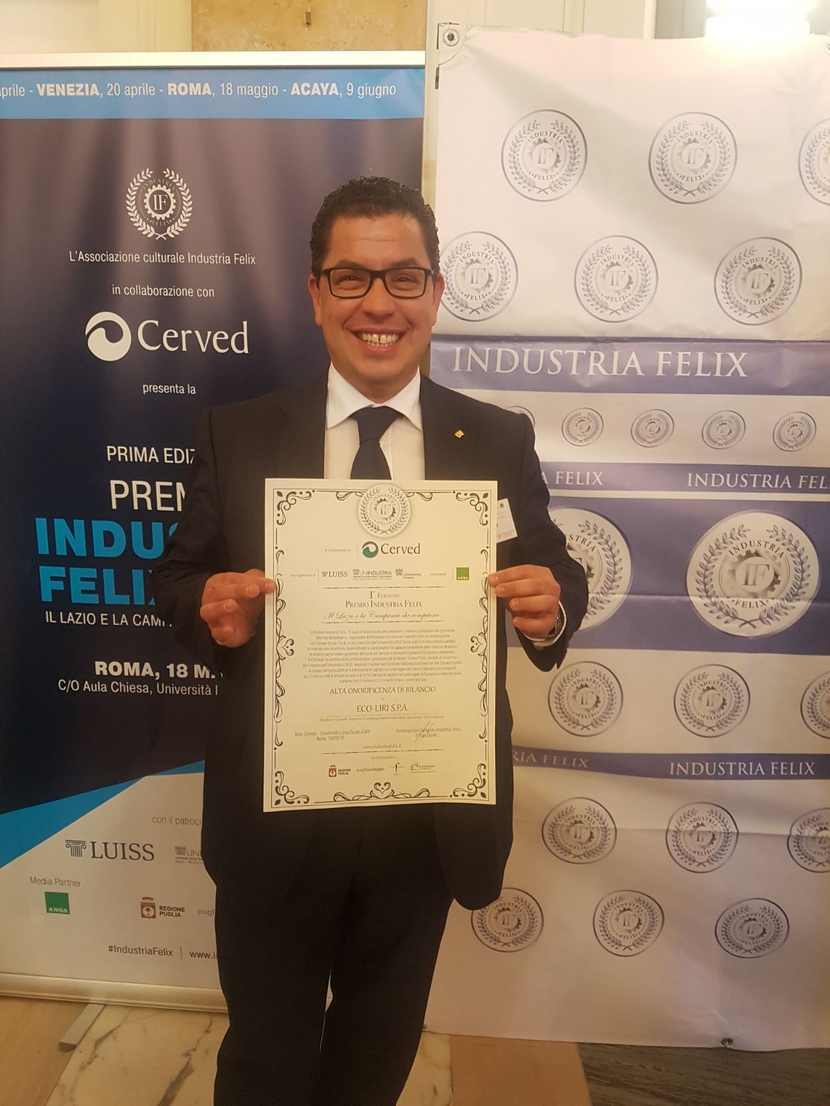 Premio Industria Felix: Premiate  otto aziende di Latina