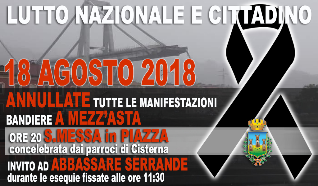 Cisterna domani si ferma per Genova