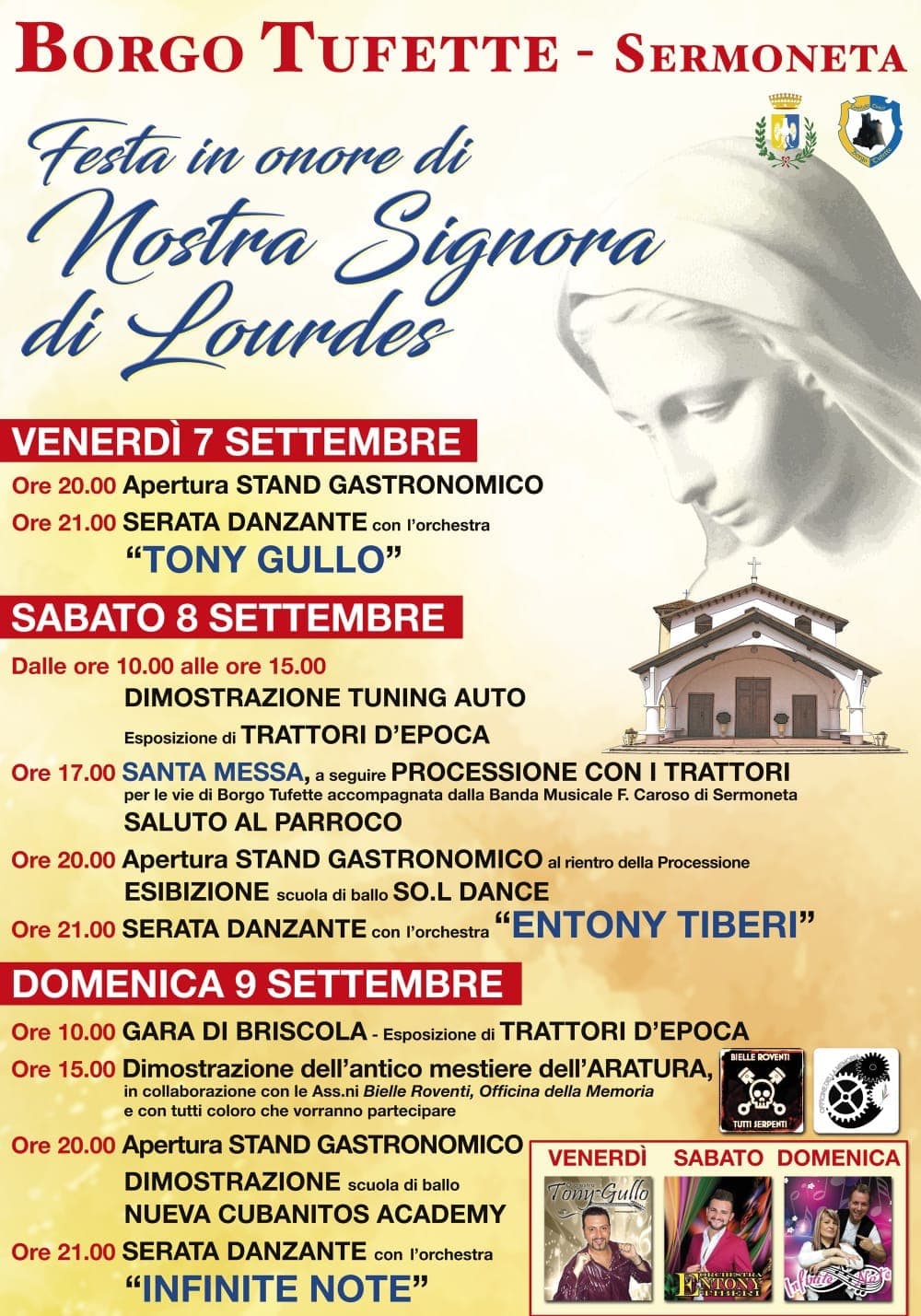 Tufette in festa per Nostra Signora di Lourdes dal 7 al 9 settembre