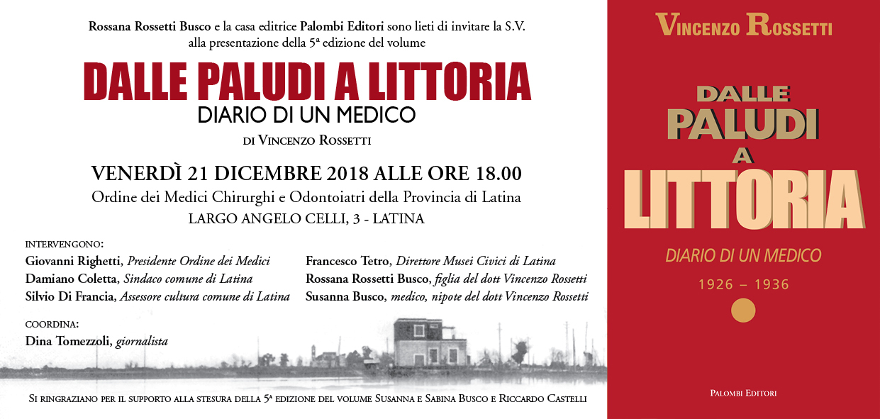 Libri: “Dalle Paludi a Littoria, diario di un medico” di Vincenzo Rossetti