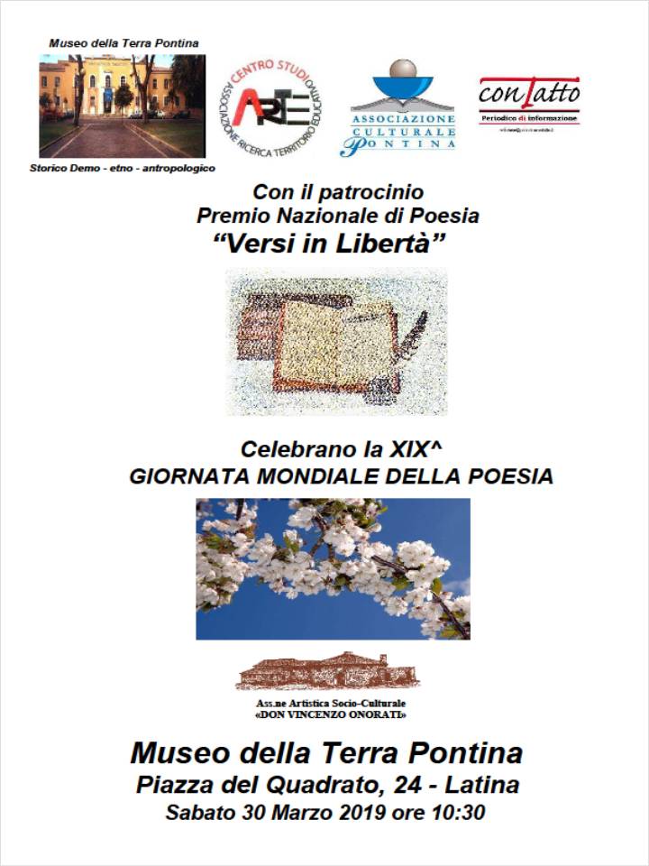 Latina: I Poeti pontini celebrano la 19° Giornata Mondiale della Poesia