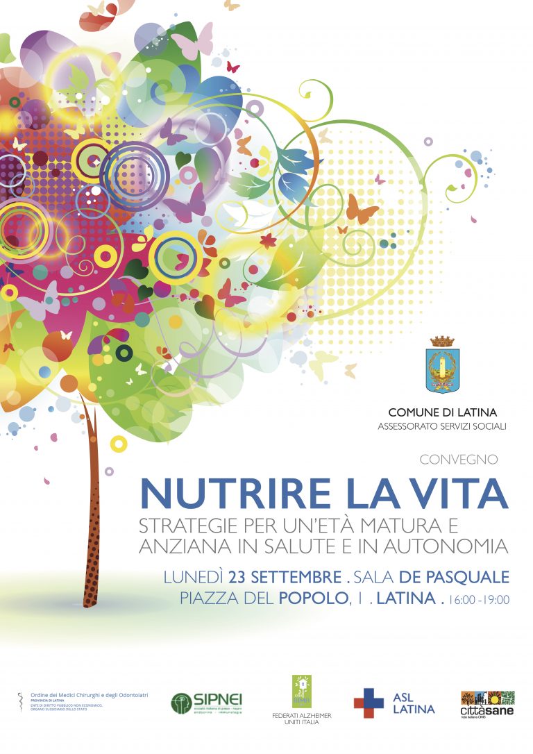 Lunedì a Latina “Nutrire la vita. Strategie per un’età matura e anziana in salute e autonomia”