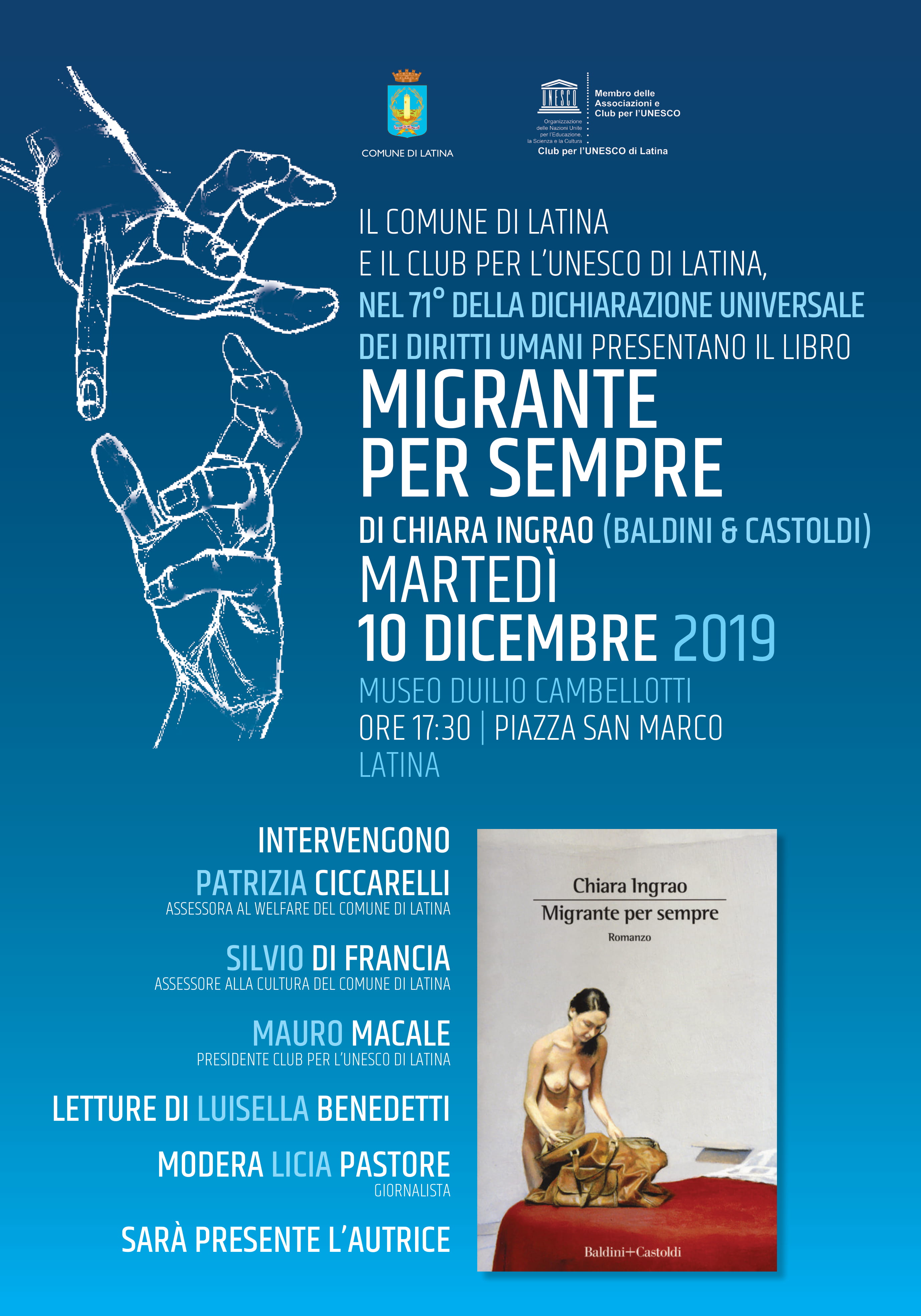 Chiara Ingrao a Latina con “Migrante per sempre”