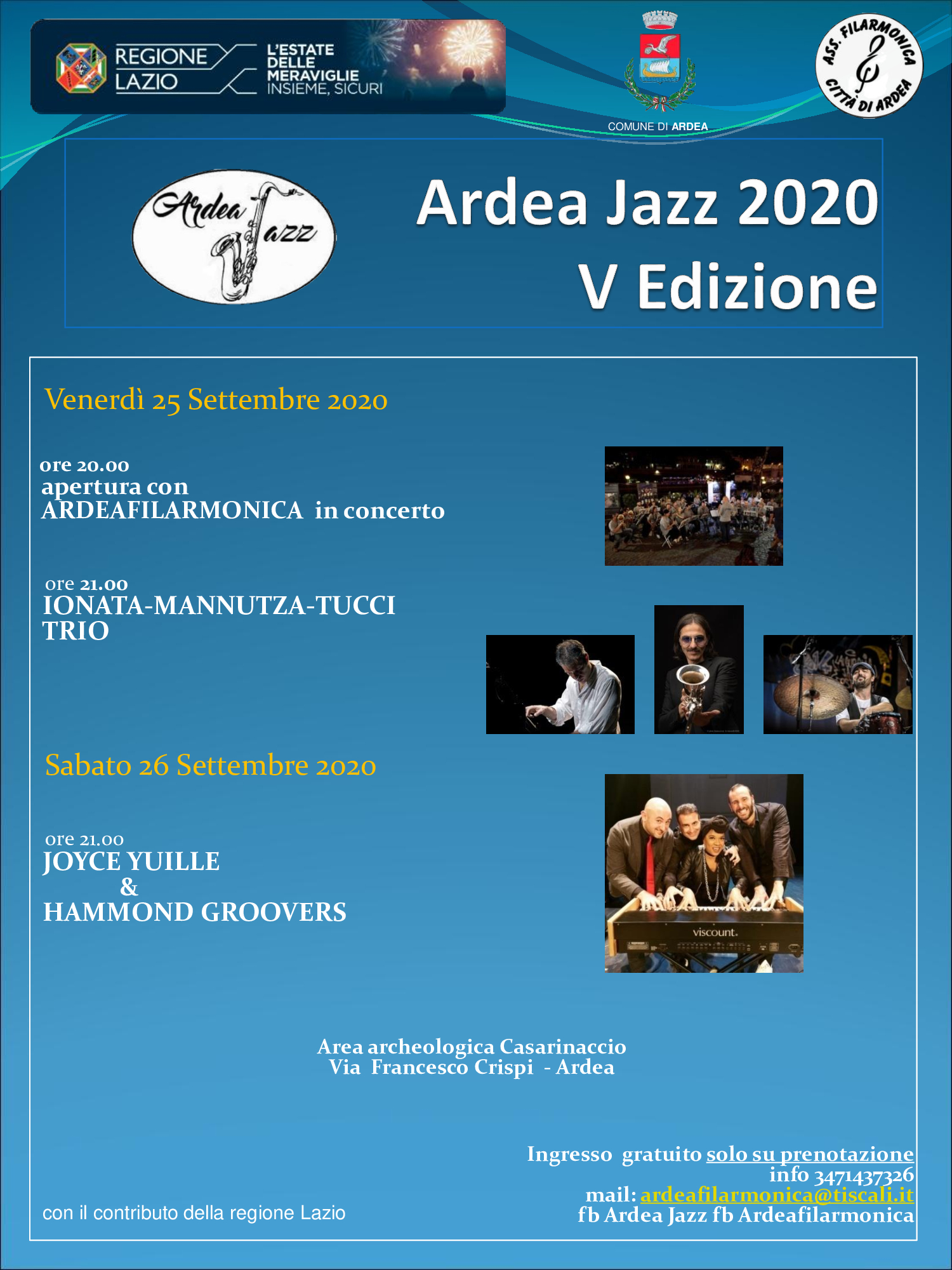 Al via la 5ª edizione di ArdeaJazz versione Covid-19