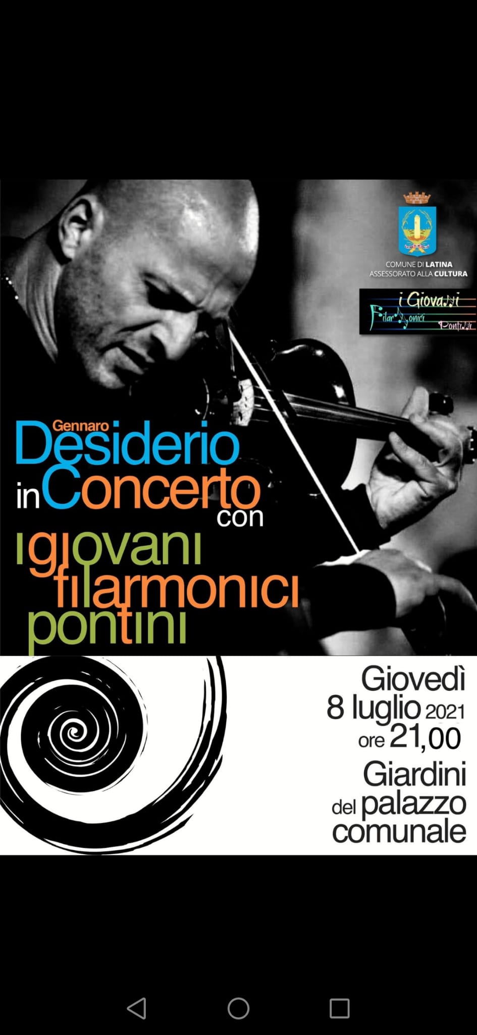 Gennaro Desiderio e i  Giovani Filarmonici Pontini in concerto