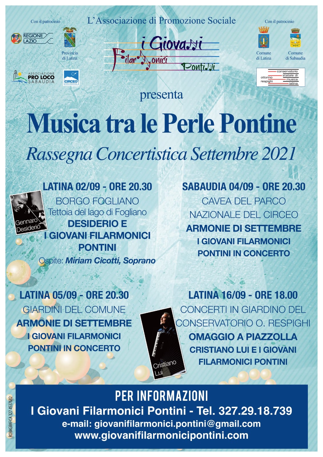 “Musica tra le perle pontine”  i Giovani Filarmonici Pontini in  concerto