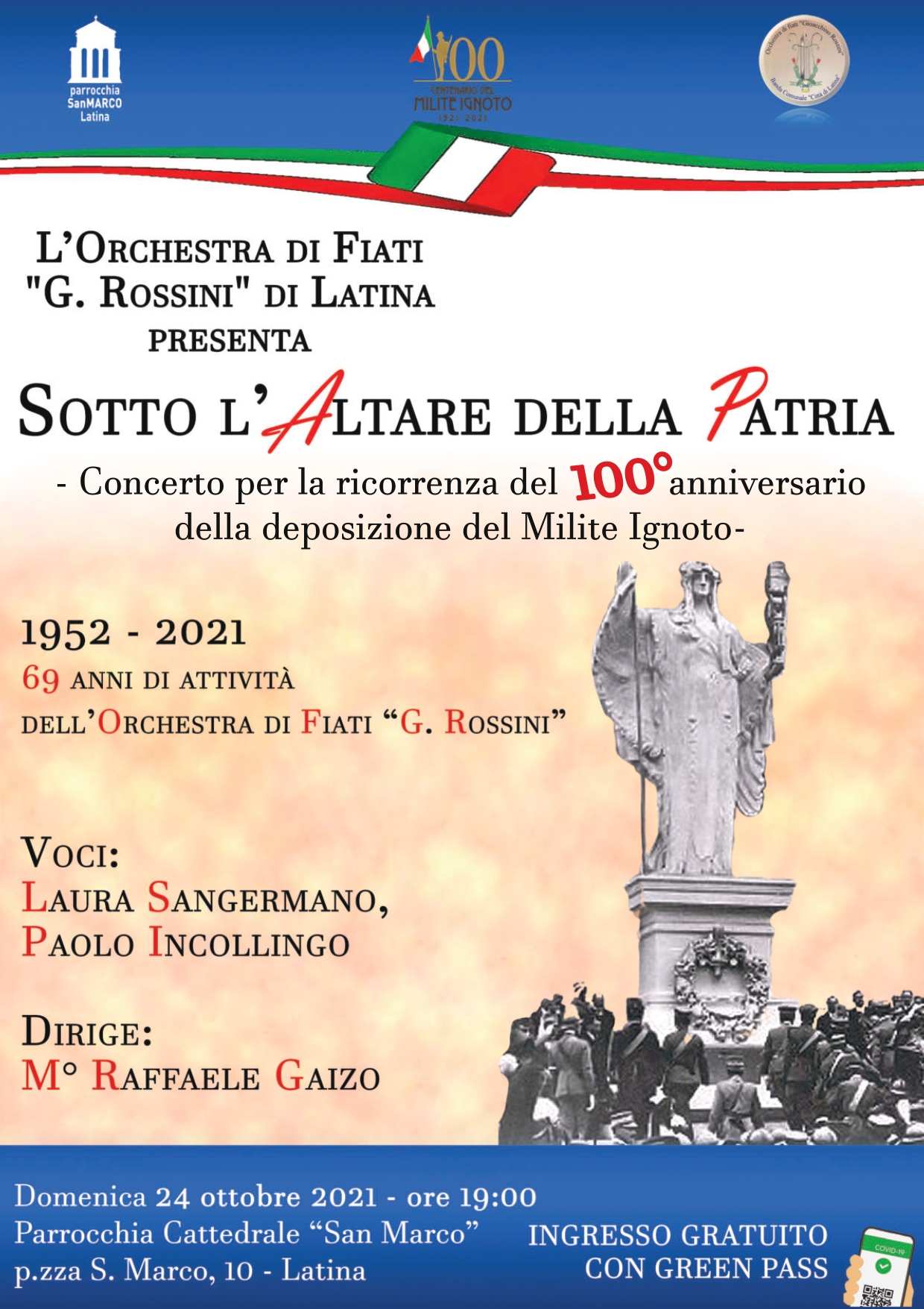 L’orchestra di Fiati G. Rossini in: “Sotto l’Altare della Patria”