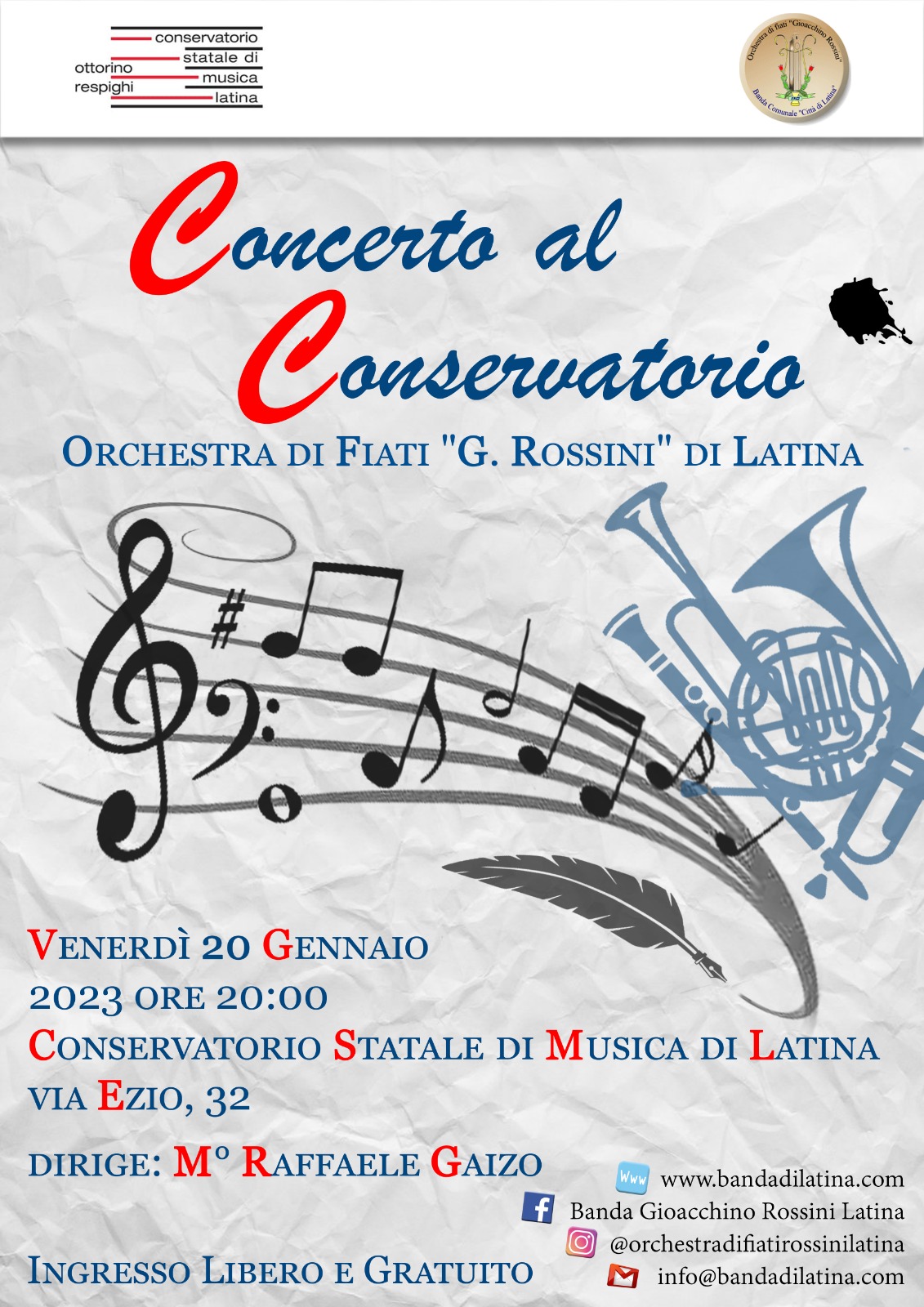 Concerto al Conservatorio con l’orchestra di fiati “G. Rossini”