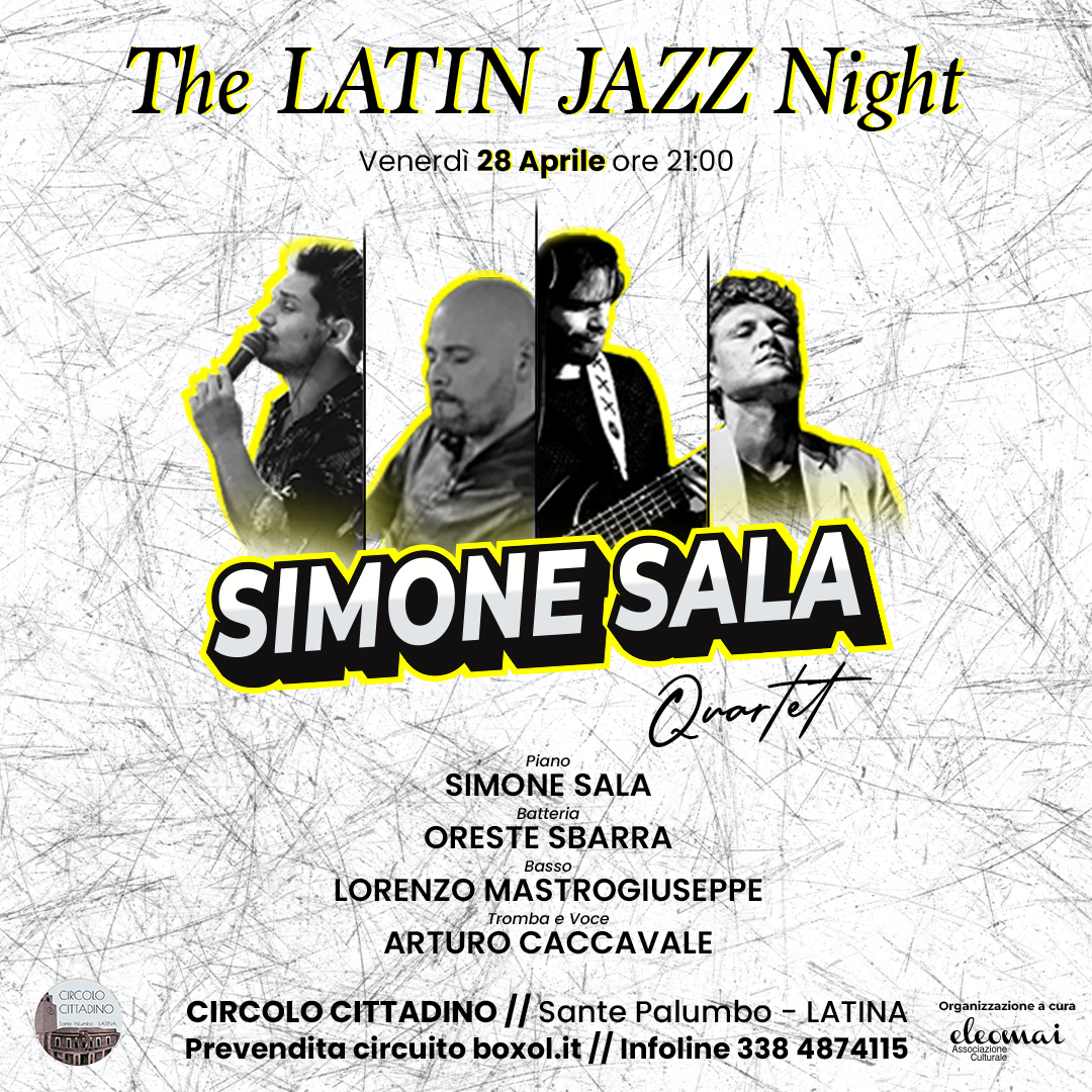Jazz: Simone Sala Quartet, al Circolo Cittadino di Latina