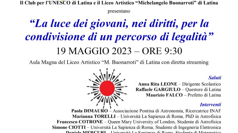 Il Club Unesco di Latina alla 6ᵃ Giornata Internazionale della Luce