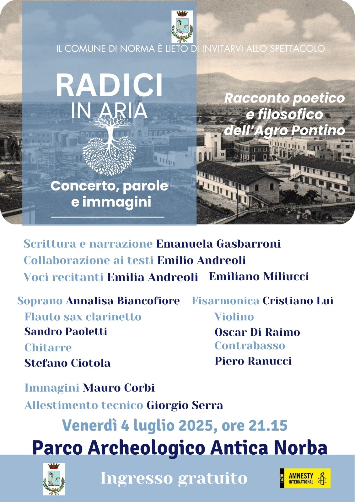 “Radici in aria” torna in scena a Norma nel Parco Archeologico