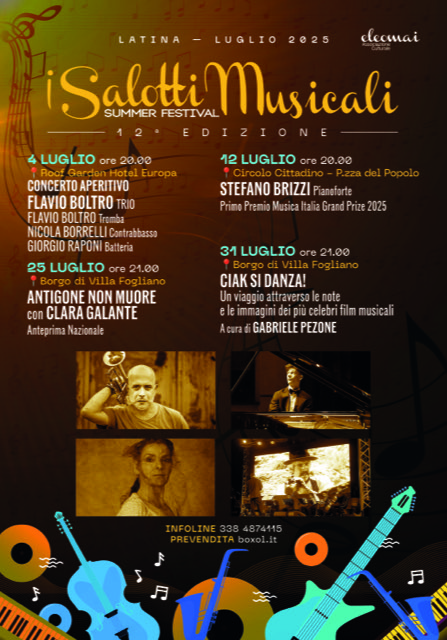 Tra lago, roof garden e pellicole “I Salotti Musicali” accendono l’estate pontina