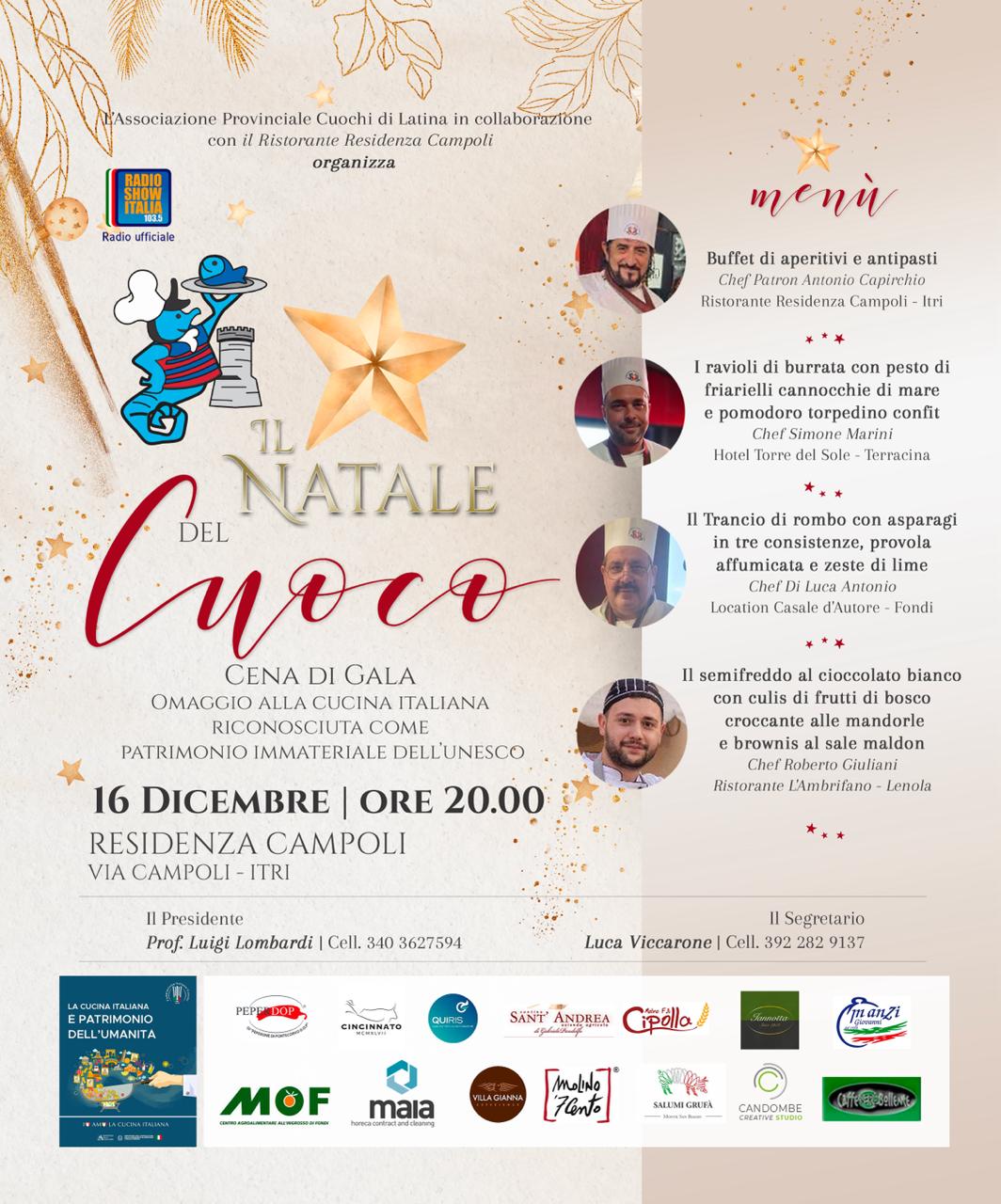 Il Natale del Cuoco ad Itri: oltre 150 chef celebrano la Cucina Italiana patrimonio UNESCO